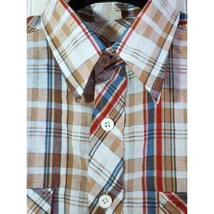 Vintage Jeans Joint , Sears Men's Store Searsucker Button Up S/S Shirt. Size L